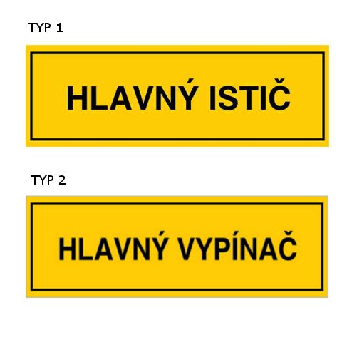 Šťítok HLAVNÝ Vypínač / Istič