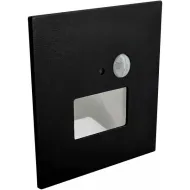Schodiskové zápustné LED svietidlo JACK PIR Black 1,5W CCT so senzorom čierne GXLL092