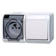 Vypínač č.6 so zásuvkou IP44 5327-11