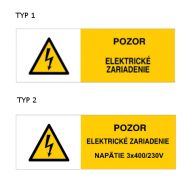 Šťítok POZOR Elektrické zariadenie