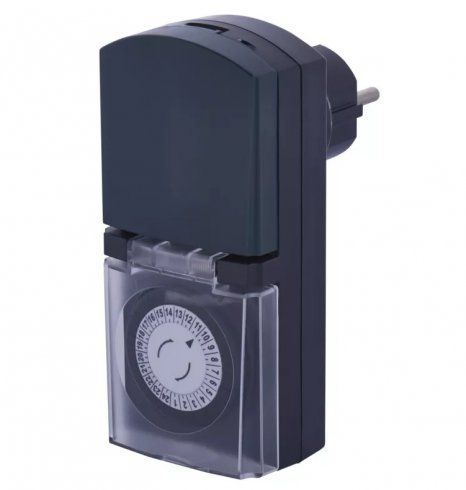 Mechanické spínacie hodiny so zásuvkou IP44 P5508