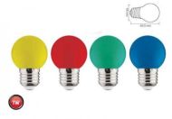 Žiarovka LED E27 1W (farebná)