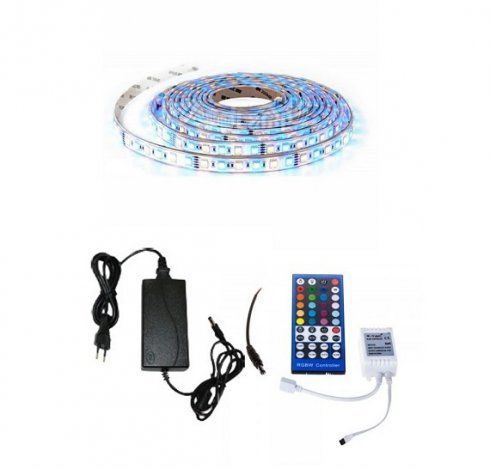 LED pásik RGB+W s ovládačom a adaptérom