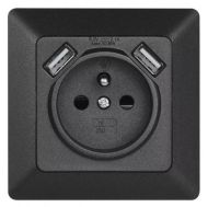 Zásuvka s USB antracit 2,1A max. A6000.2