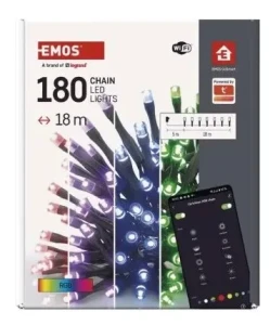 Vianočná LED reťaz RGB, programy, časovač a WIFI 18m IP44 D4ZR03
