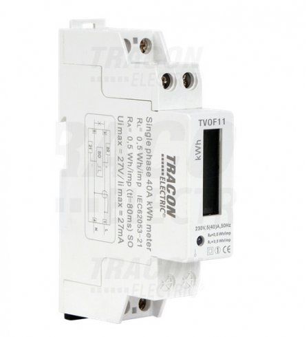 1-fázový digitálny elektromer, priame meranie, 1 modul