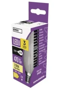 LED žiarovka E14 3.8W 470lm 2700K
