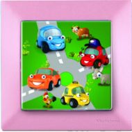 Vypínač Candela Kids Traffic ružový