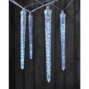 LED vianočná girlanda cencúľe – 10x 29cm cencúľ, 3,6m / 140 LED