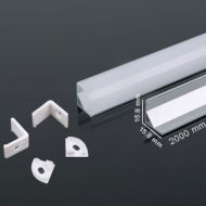 Hliníkový profil LED 15,8 x 15,8 x 2000 mm, opálový kryt