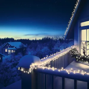 PROFI LED reťaz spojovateľná 200 led 20m KSIW200 WH biely kábel LEDstudená biela