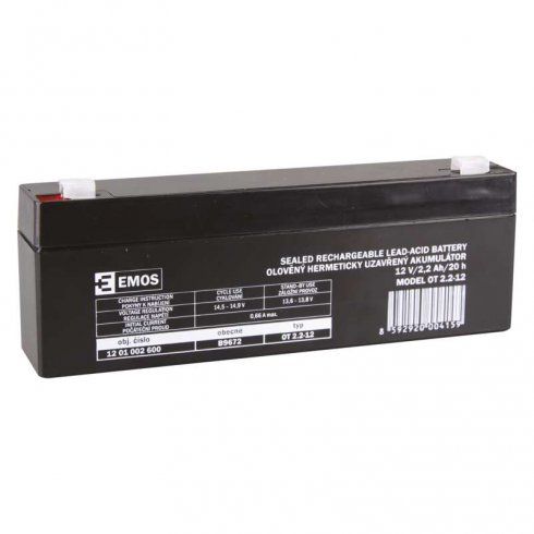 Akumulátor bezúdržbový olovený 12 V/2,2 Ah, faston 4,7 mm