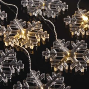 LED vianočný záves – vločky, 80cm, IP44