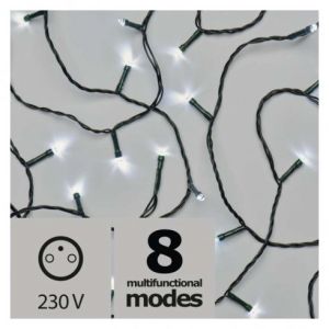LED vianočná reťaz 24m / 240 LED, 8 programov IP44