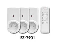 3 zásuvky na diaľkové ovládanie EZ-7901 /3xzásuvka + 1x diaľkový ovládač/