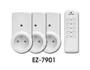 3 zásuvky na diaľkové ovládanie EZ-7901 /3xzásuvka + 1x diaľkový ovládač/