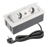 Zásuvka výklopná SOFT 2x230V, 2x USB A+C biela