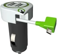 Nabíjačka USB do auta  3.100110 Triple USB Car Charger Micro USB Connector