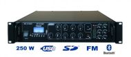 Rozhlasová ústredňa 250W MP3+FM+IR
