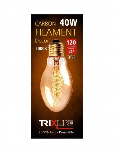 Žiarovka Carbon Filament E27 B53 40W 2000K