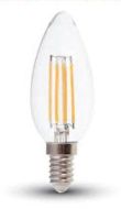 Žiarovka LED COB sviečka E14 4W (teplá biela)