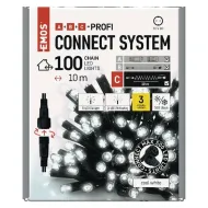 PROFI FLASH-LED spojovacia preblikávajúca reťaz 100 LED, 10M, studená biela