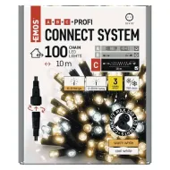 PROFI FLASH-LED spojovacia preblikávajúca reťaz EMOS 100 LED, 10M, teplá biela/studená biela