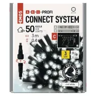 PROFI LED záves spojovateľný D2CC01, 50 LED, 3 x 0,4M, studená biela 