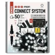 PROFI FLASH-LED spojovateľný preblikávajúci záves, 50 LED, 3 x 0.4M, studená biela