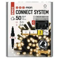 PROFI FLASH-LED spojovateľný D2CW03 preblikávajúci záves, 50 LED, 3 x 0.4M, teplá biela