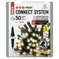 PROFI LED spojovacia reťaz 50 LED, 5m, teplá biela 