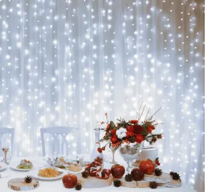 LED sveteľný záves 600LED cluster spojovateľný 2,7x0,6m IP44 DLFC600/WW/WH