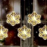 LED záves so snehovými vločkami micro 8 led 0,9x0,4m teplá biela KAF8/F