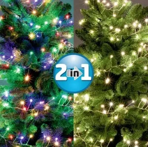 LED reťazec s diaľk. ovl. 2v1 farebná/teplá biela cluster 9m micro 600 led MLC600M