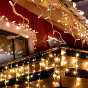 LED svietiaci záves 10m 300LED teplá biela KKF308